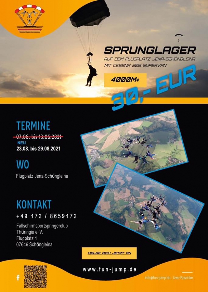 Sprunglager auf dem Flugplatz Jena-Schöngleina